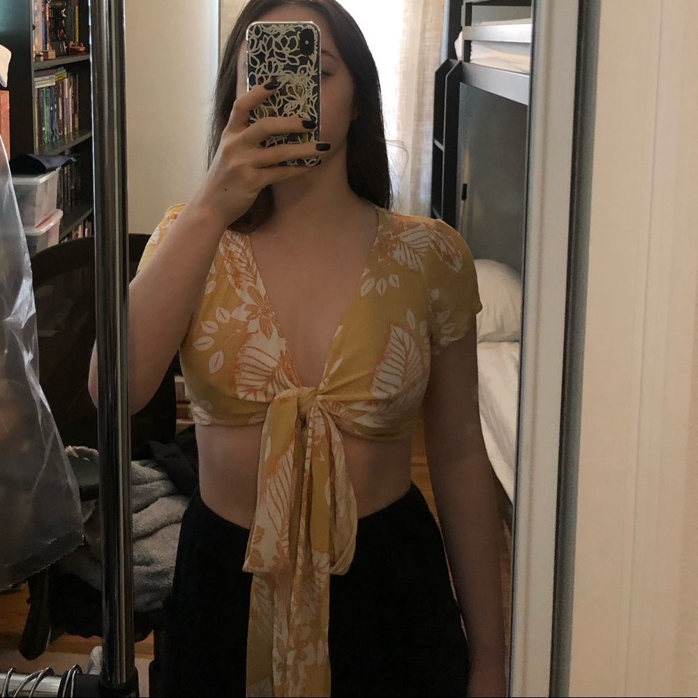 Cotton Candy La Hawaiian Short Sleeve Wrap Top Med